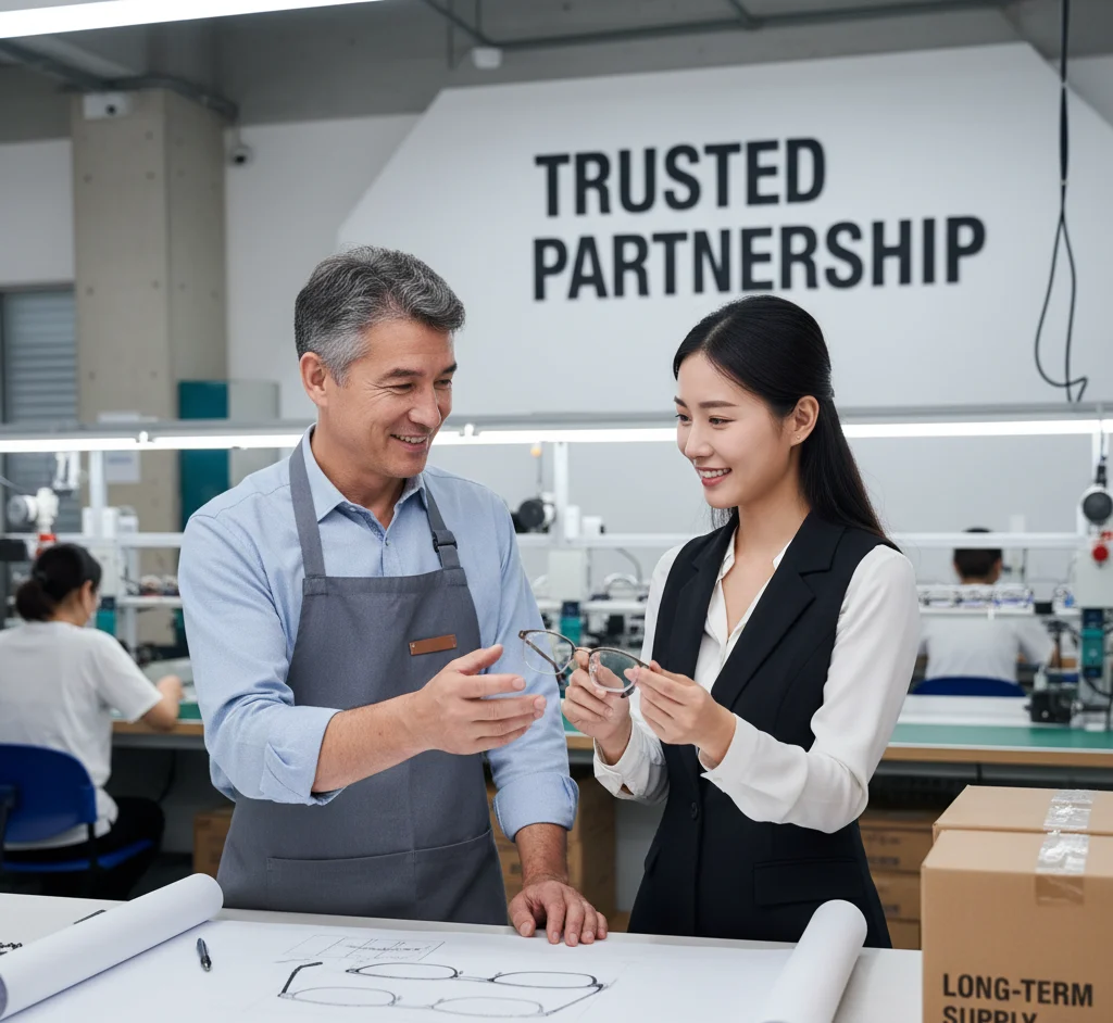  Strong supplier relationship in eyewear manufacturing with trusted advice for long term partnership