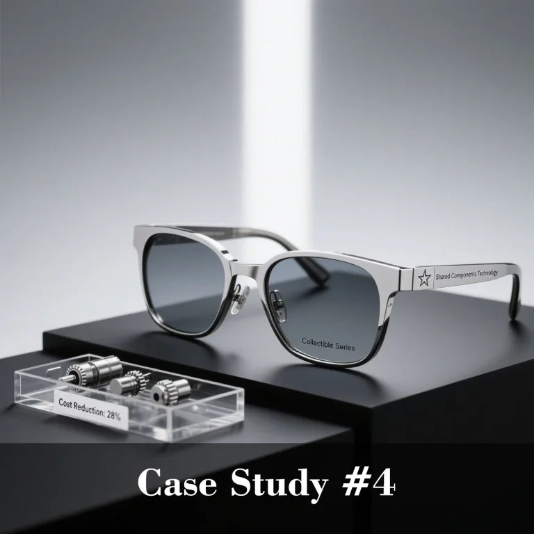 Eyewear manufacturer delivered collectible designer sunglasses with hero finishes, custom milled hinges, and cost-saving shared components