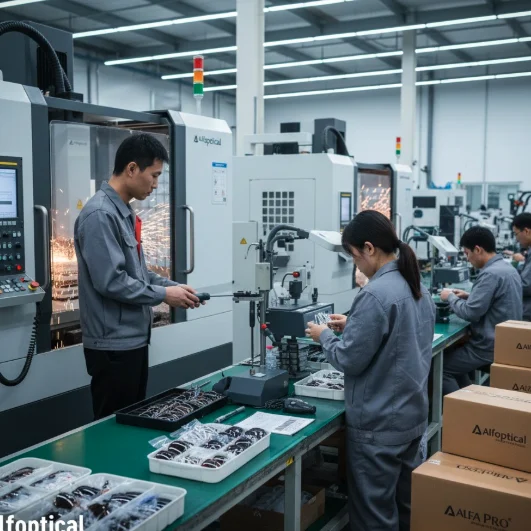 120-ton pressure injection molding machine for high-durability TR90 sunglasses frames.