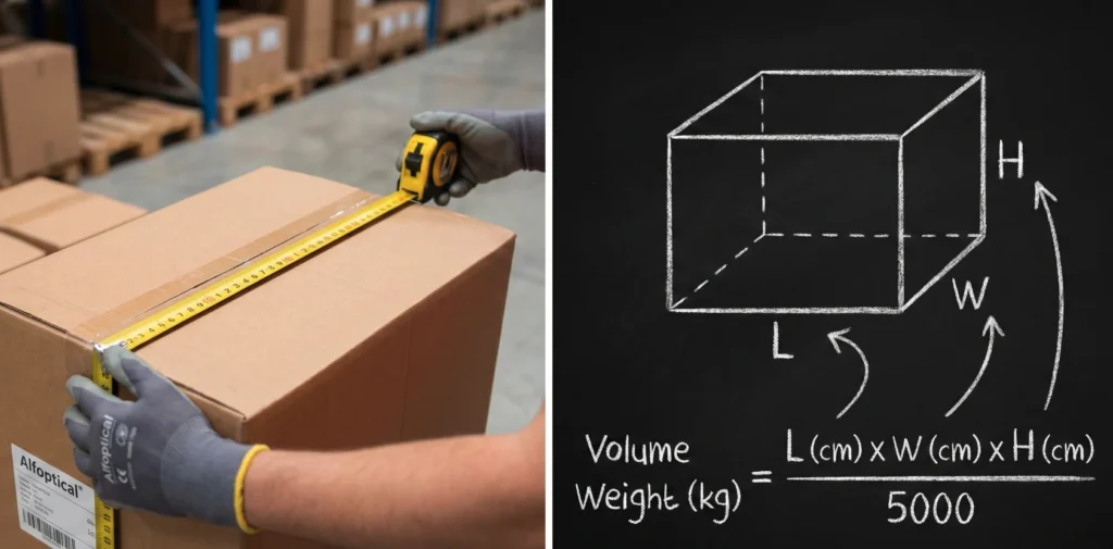 Volumetric Weight Calculation for Eyewear Shipping How to calculate volumetric weight for eyewear shipping to reduce air freight costs for imported sunglasses.