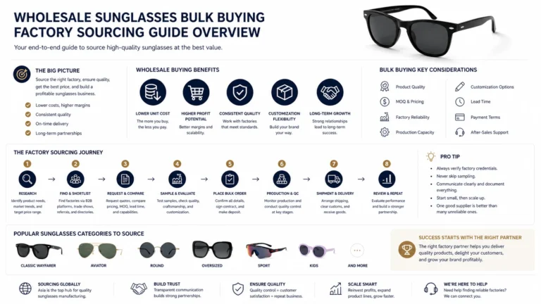wholesale sunglasses bulk buying factory sourcing guide overview